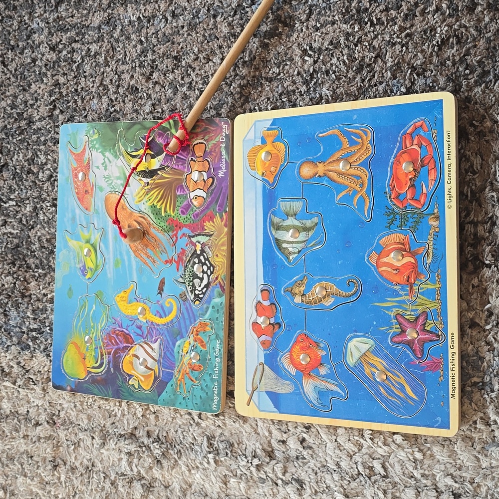 2 Melissa and Doug magnetic fishing puzzles